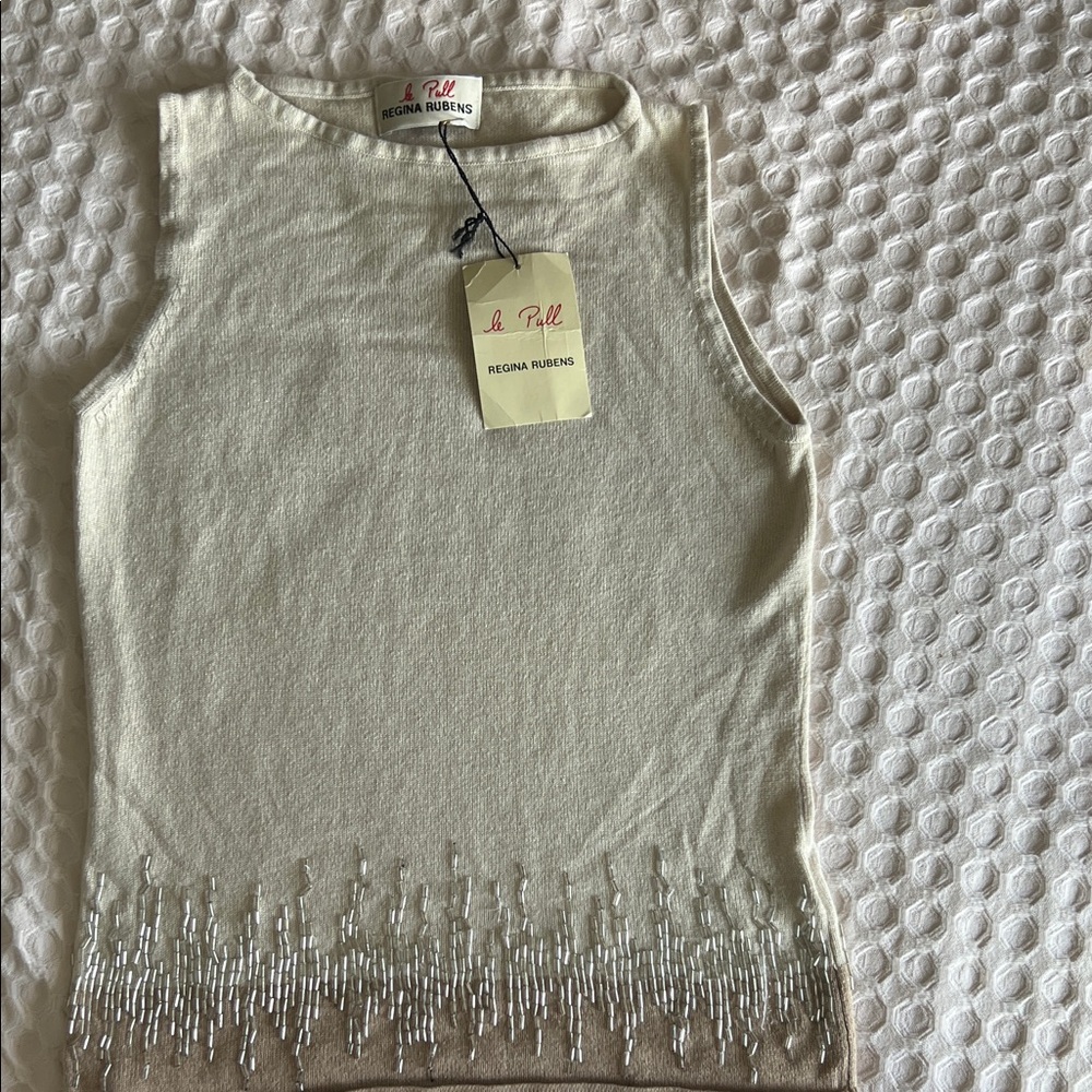 Cream and Brown  Top by Regina Rubens